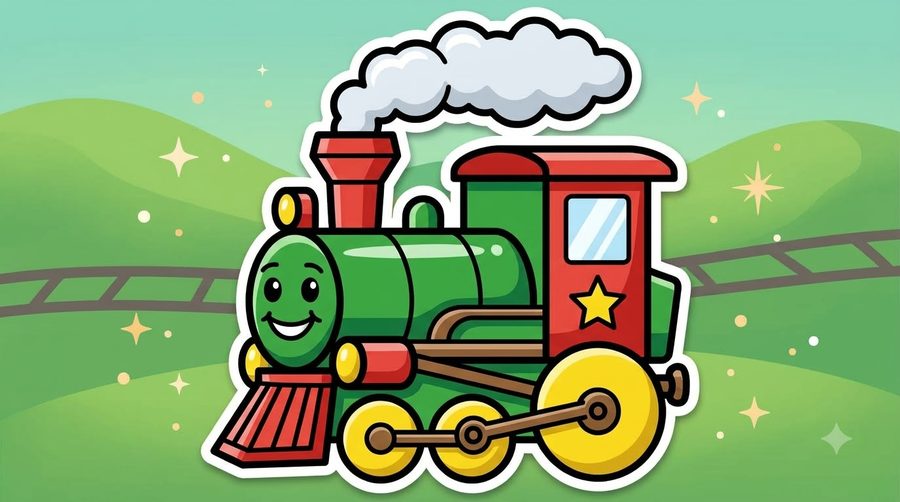 Steam Train coloured