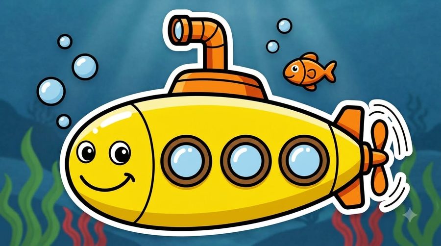Submarine coloured