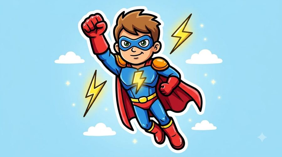 Super Hero coloured